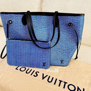 Louis Vuitton Neverfull MM in Denim Epi Leather